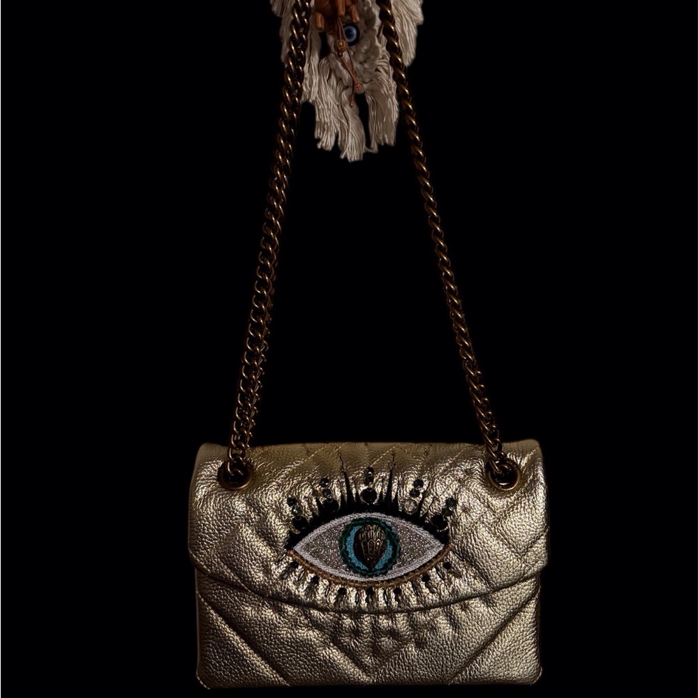 Kurt Geiger - The Kensington, Gold Eye Design Quilted Shoulder Bag